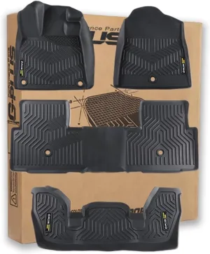 G-PLUS Floor Mats Compatible with Honda Pilot 2023-2025 All Weather Full Cover Protection 1st & 2nd & 3rd Row Liner TPE Car Floor Cargo Liners Black