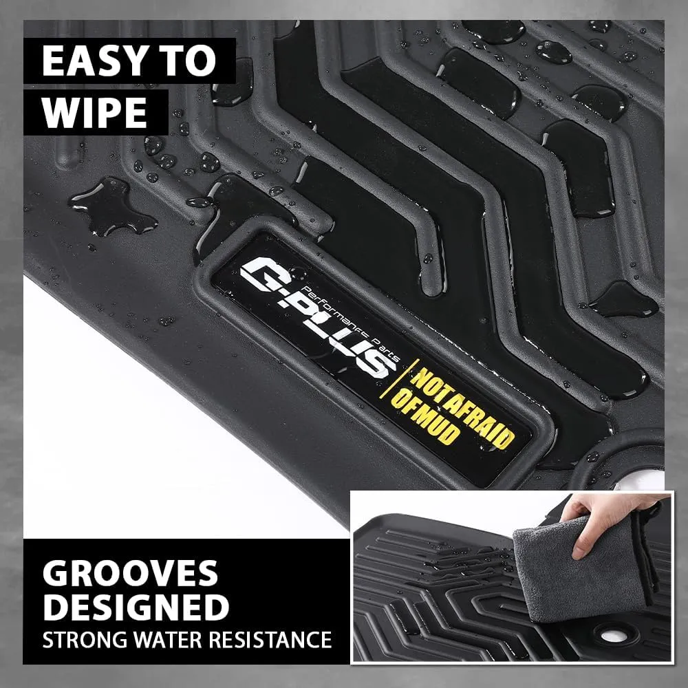 G-PLUS Floor Mats Compatible with Honda Pilot 2023-2025 All Weather Full Cover Protection 1st & 2nd & 3rd Row Liner TPE Car Floor Cargo Liners Black