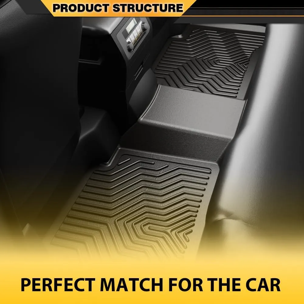 G-PLUS Floor Mats, Fit for 2017-2025 Chrysler Pacifica (No Hybrid Models), Fit 7& 8 Passenger Model Cargo Liners, Black All Weather Full Cover Protection TPE 1st & 2nd & 3rd Row Floor Liners