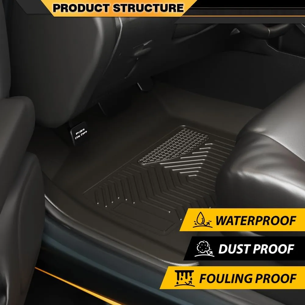 G-PLUS Floor Mats, Fit for 2017-2025 Chrysler Pacifica (No Hybrid Models), Fit 7& 8 Passenger Model Cargo Liners, Black All Weather Full Cover Protection TPE 1st & 2nd & 3rd Row Floor Liners