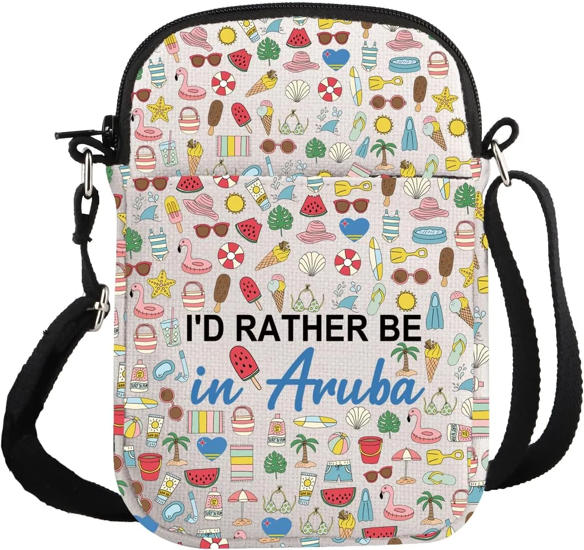 G2TUP Aruba Lover Gift I'd Rather Be in Aruba Makeup Bag Aruba Trip Cosmetic Bag Aruba Souvenirs Gift Aruba Travel Gift (Be in Aruba S)