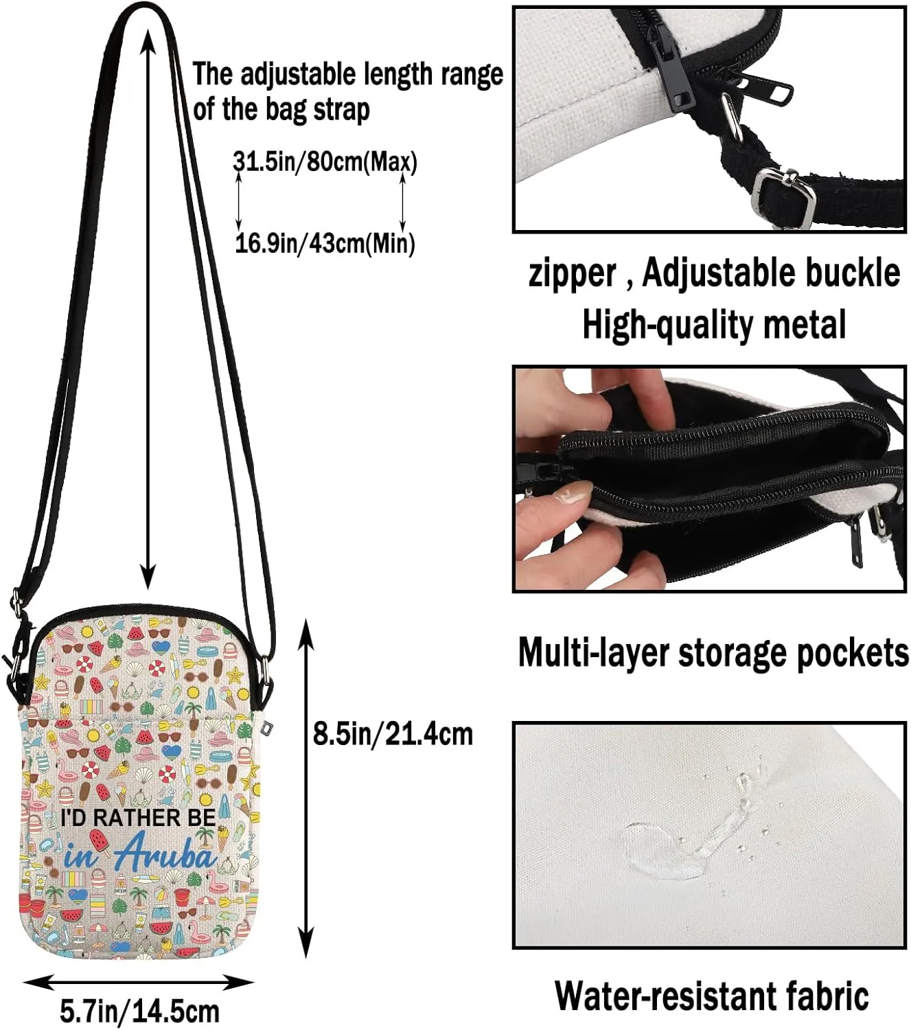 G2TUP Aruba Lover Gift I'd Rather Be in Aruba Makeup Bag Aruba Trip Cosmetic Bag Aruba Souvenirs Gift Aruba Travel Gift (Be in Aruba S)