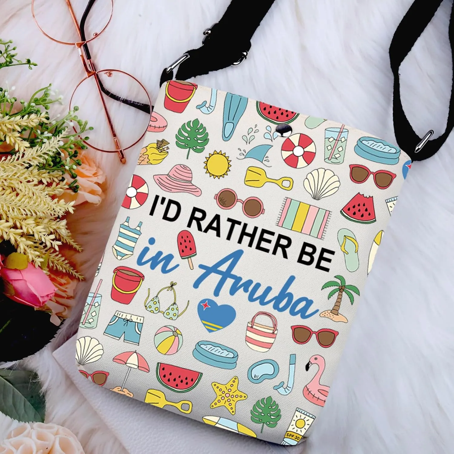 G2TUP Aruba Lover Gift I'd Rather Be in Aruba Makeup Bag Aruba Trip Cosmetic Bag Aruba Souvenirs Gift Aruba Travel Gift (Be in Aruba -X)