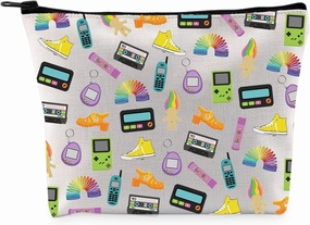 G2TUP Retro 90’s Inspired Gift 90's Party Makeup Bag Retro 90s Themed Cosmetic Bag Kidcore Lover Gift Kidcore merch (90's Party MB)