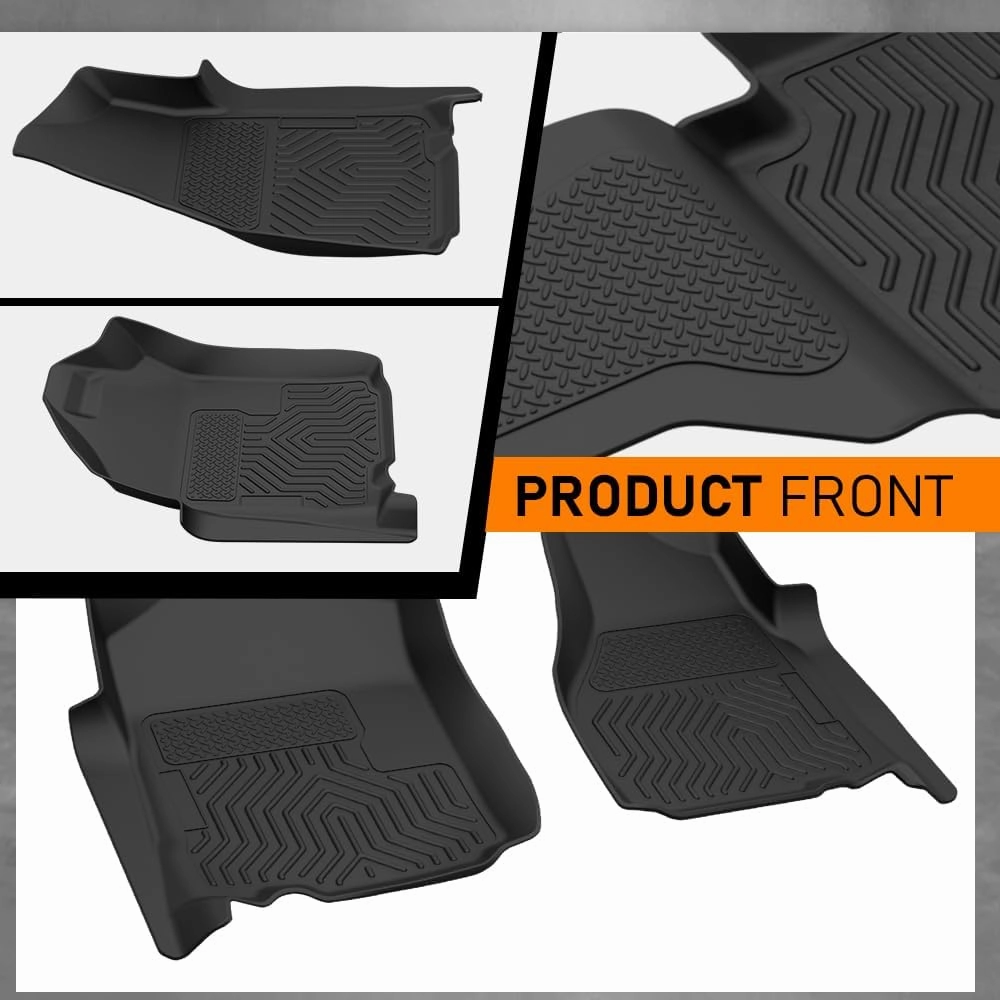 G-PLUS Floor Mats 3PCS Compatibile with Dodge Ram 1500 Quad Cab 2002-2008/Fit Ram 2500 3500 Quad Cab 2003-2009, All Weather Protection TPE 1st & 2nd Row Floor Liners Black
