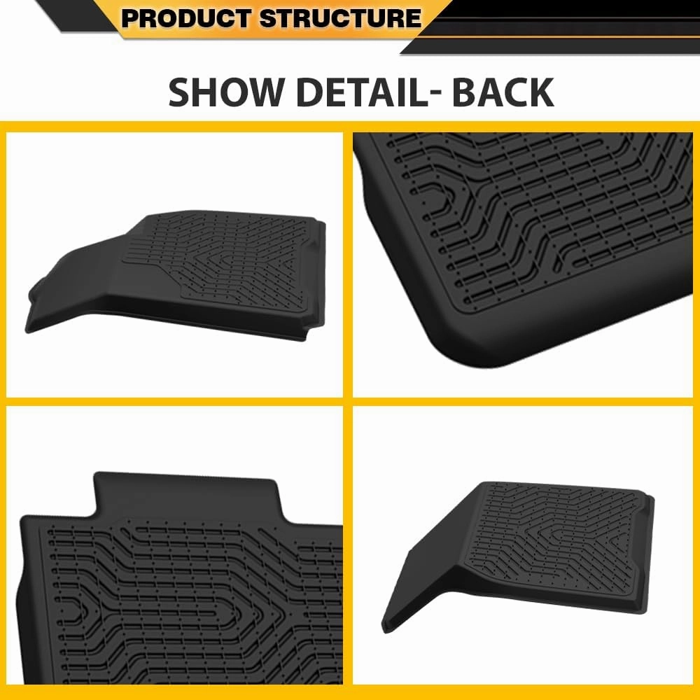 G-PLUS Floor Mats 3PCS, Compatible with Tesla Model Y 2025 5 Seat (NOT Fit 7 Seat), 1st & 2nd Row, All Weather Full Cover Protection Accessories Car Cargo Liners