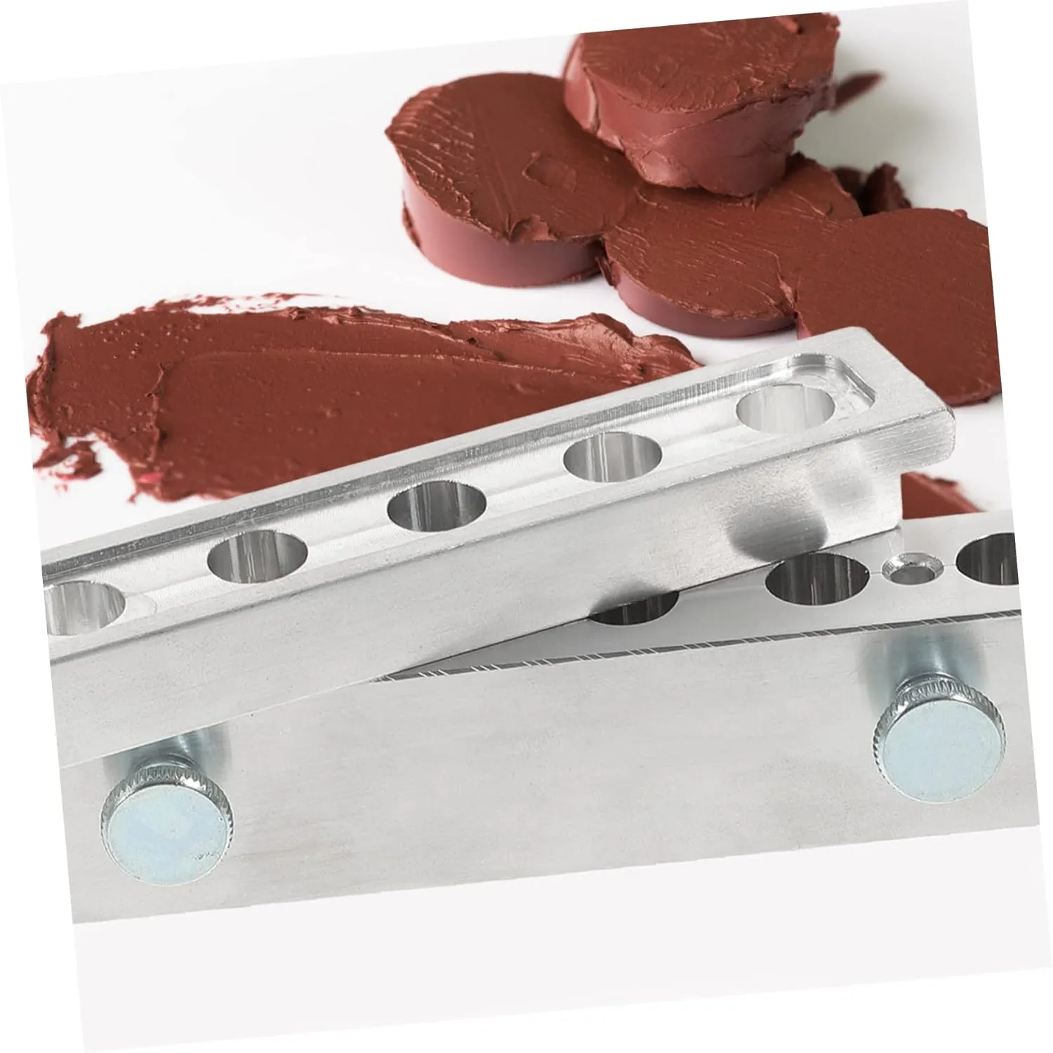 Gatuida 6 Hole Lipstick Mold Diy Making Kit Lip Gloss Base for Homemade Lipstick Aluminum Alloy Fashion Elegant