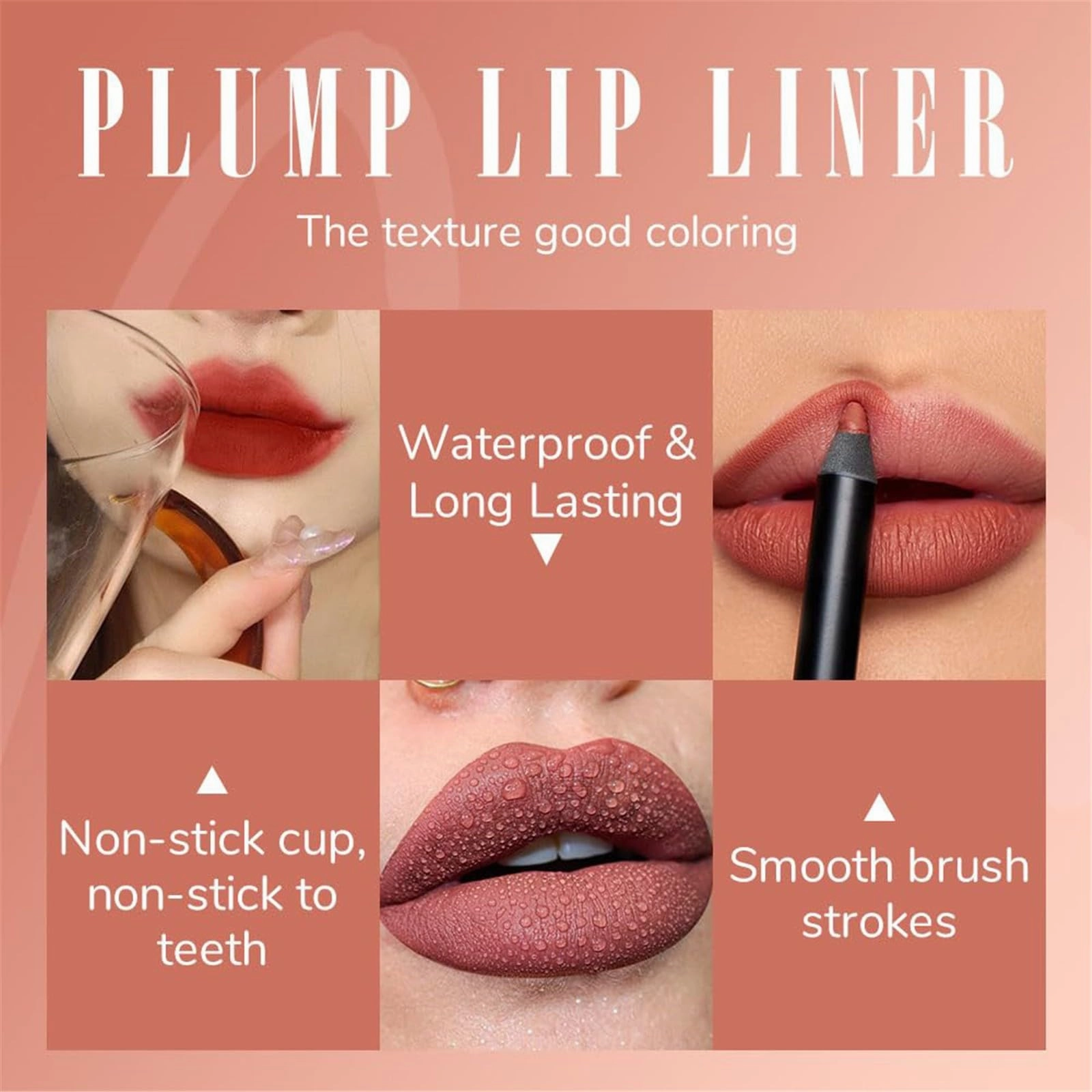 Generic Matte Lip Liner, Stretchable Waterproof, Hydrating Smooth, Long-Lasting, Stain-Resistant, 24-Hour Without Pencil Sharpener, Plumping Lips, Creative Lip Makeup