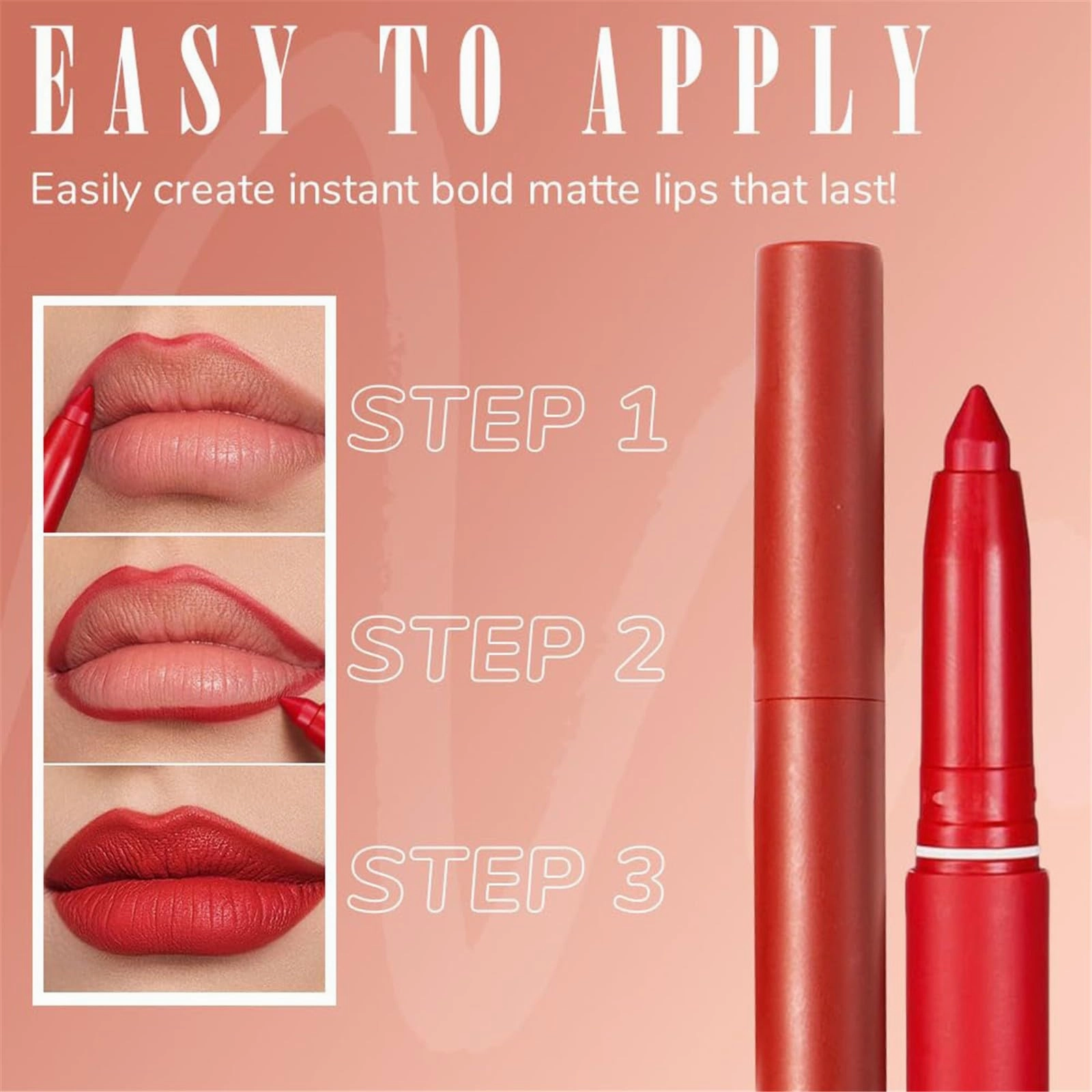Generic Matte Lip Liner, Stretchable Waterproof, Hydrating Smooth, Long-Lasting, Stain-Resistant, 24-Hour Without Pencil Sharpener, Plumping Lips, Creative Lip Makeup