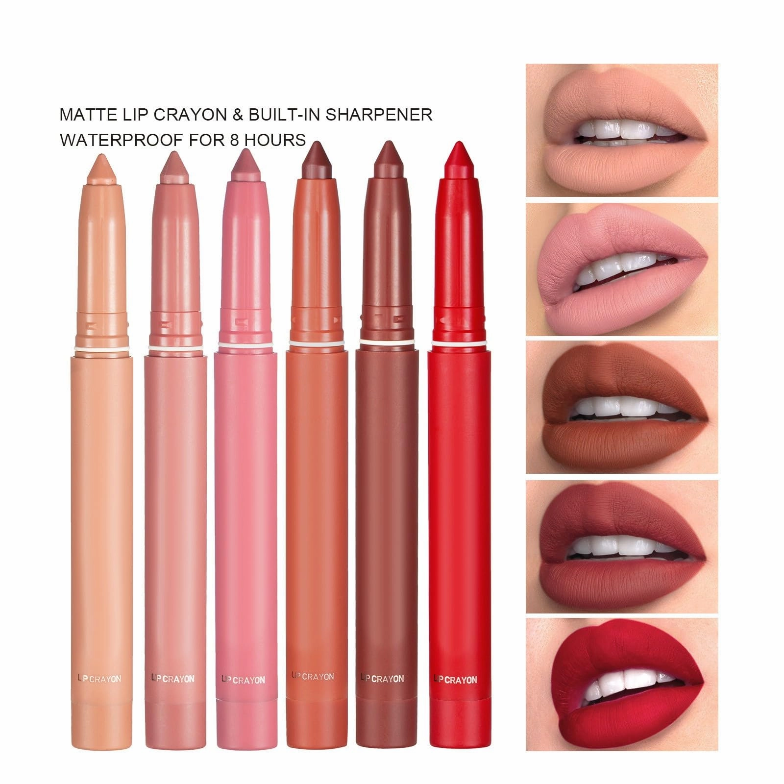 Generic Matte Lip Liner, Stretchable Waterproof, Hydrating Smooth, Long-Lasting, Stain-Resistant, 24-Hour Without Pencil Sharpener, Plumping Lips, Creative Lip Makeup