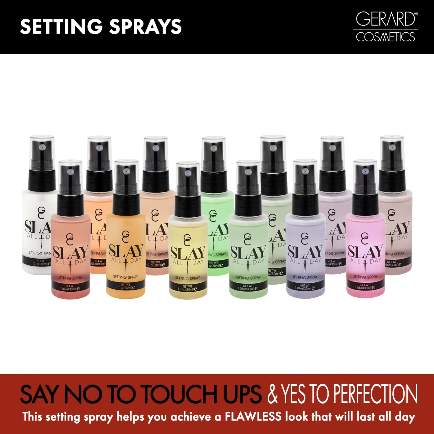 Gerard Cosmetics Makeup Setting Spray Mini (Grapefruit), Slay All Day Scented Makeup Finishing Spray, Oil Control, Matte Finish, Cruelty Free, Made USA 30 mL (1.01 oz)