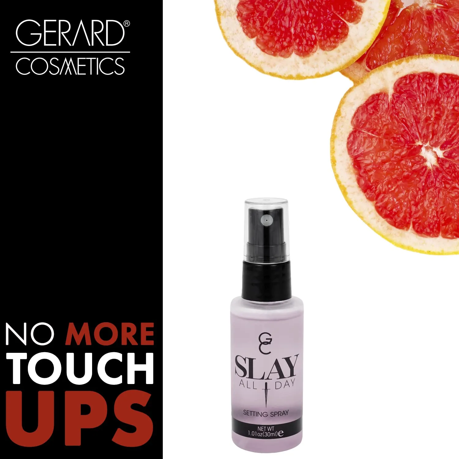Gerard Cosmetics Makeup Setting Spray Mini (Grapefruit), Slay All Day Scented Makeup Finishing Spray, Oil Control, Matte Finish, Cruelty Free, Made USA 30 mL (1.01 oz)