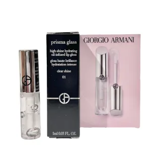 GIORGIO ARMANI Oil Lip Gloss PRISMA GLASS CLEAR SHINE # 01-1 ml / 0.03 FL oz (Small 4344)