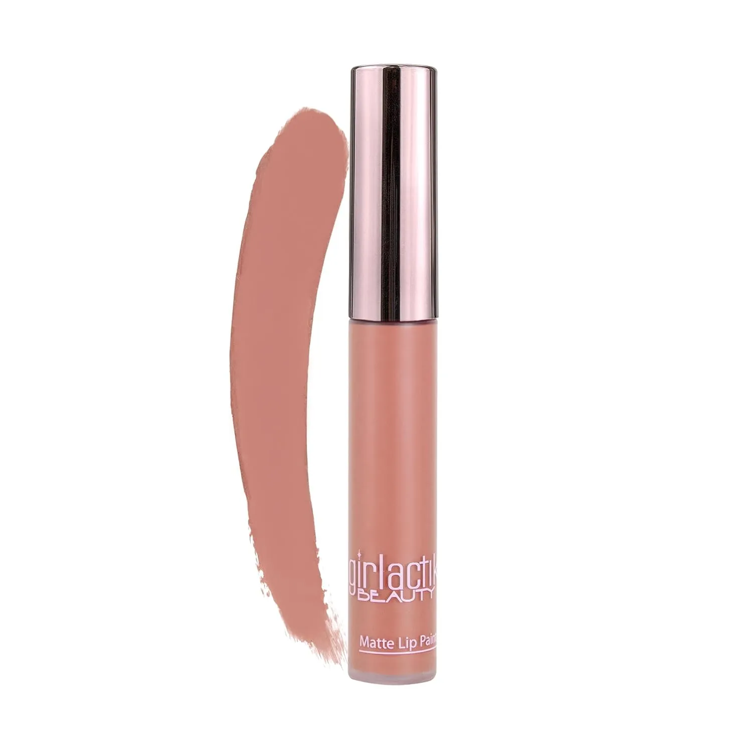 Girlactik Long Lasting Matte Lip Paint Liquid Lipstick in Allure- Long wearing, Smooth Application, Pigmented, Non-Crack Formula, Lightweight, 7.5 ml / .25 oz, (Bashful)
