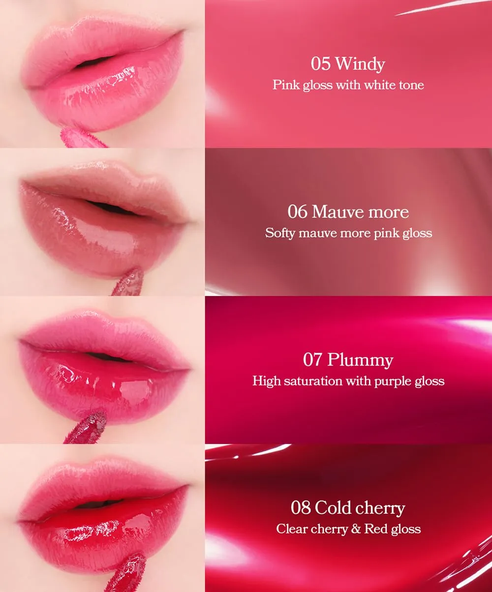 Glacé Lip Tint 08 Cold Cherry Long-Lasting Liquid Stain Buildable Layer with Glossy Finish for Juicy Glowy Lips K-Beauty K-Cosmetics