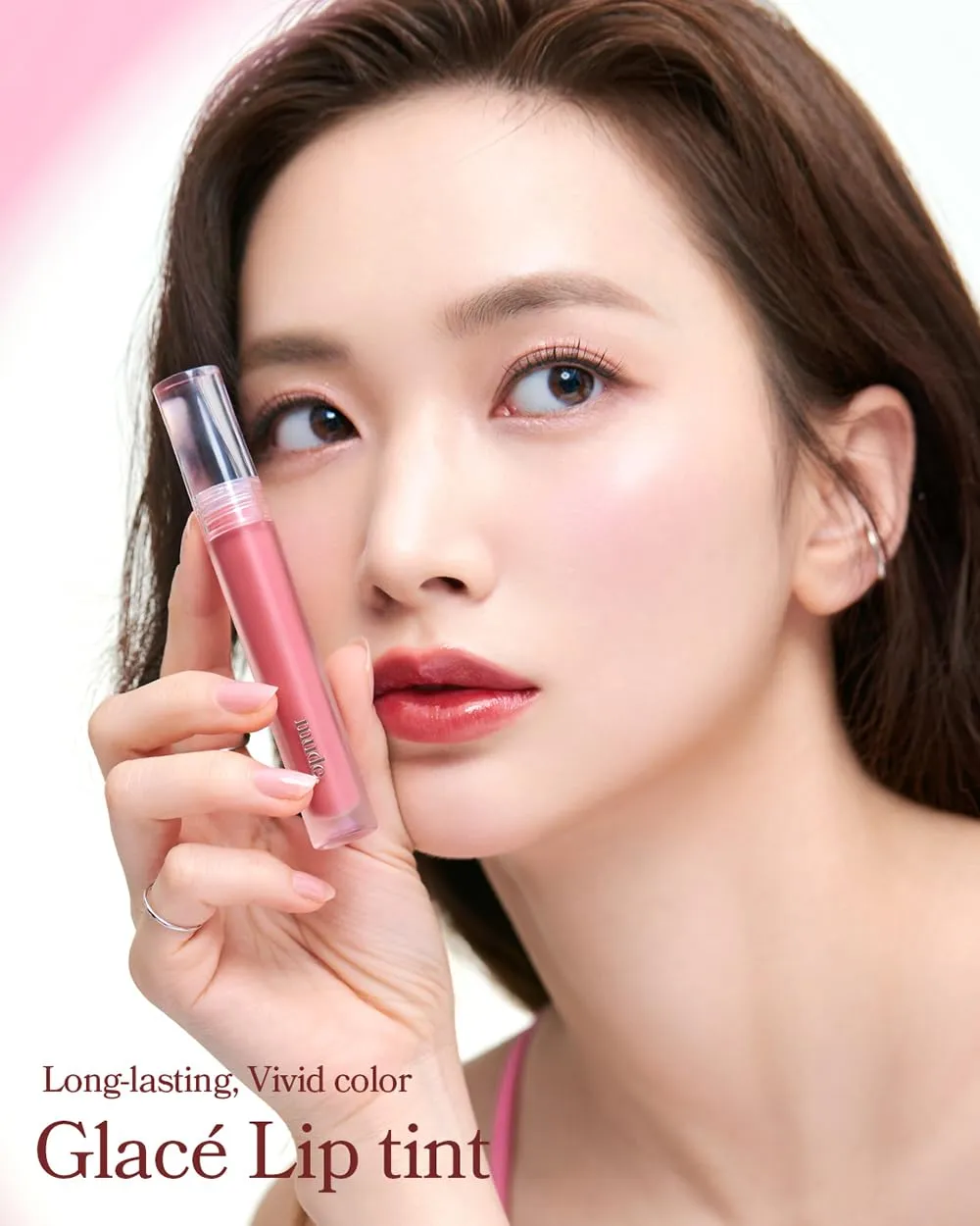 Glacé Lip Tint 08 Cold Cherry Long-Lasting Liquid Stain Buildable Layer with Glossy Finish for Juicy Glowy Lips K-Beauty K-Cosmetics