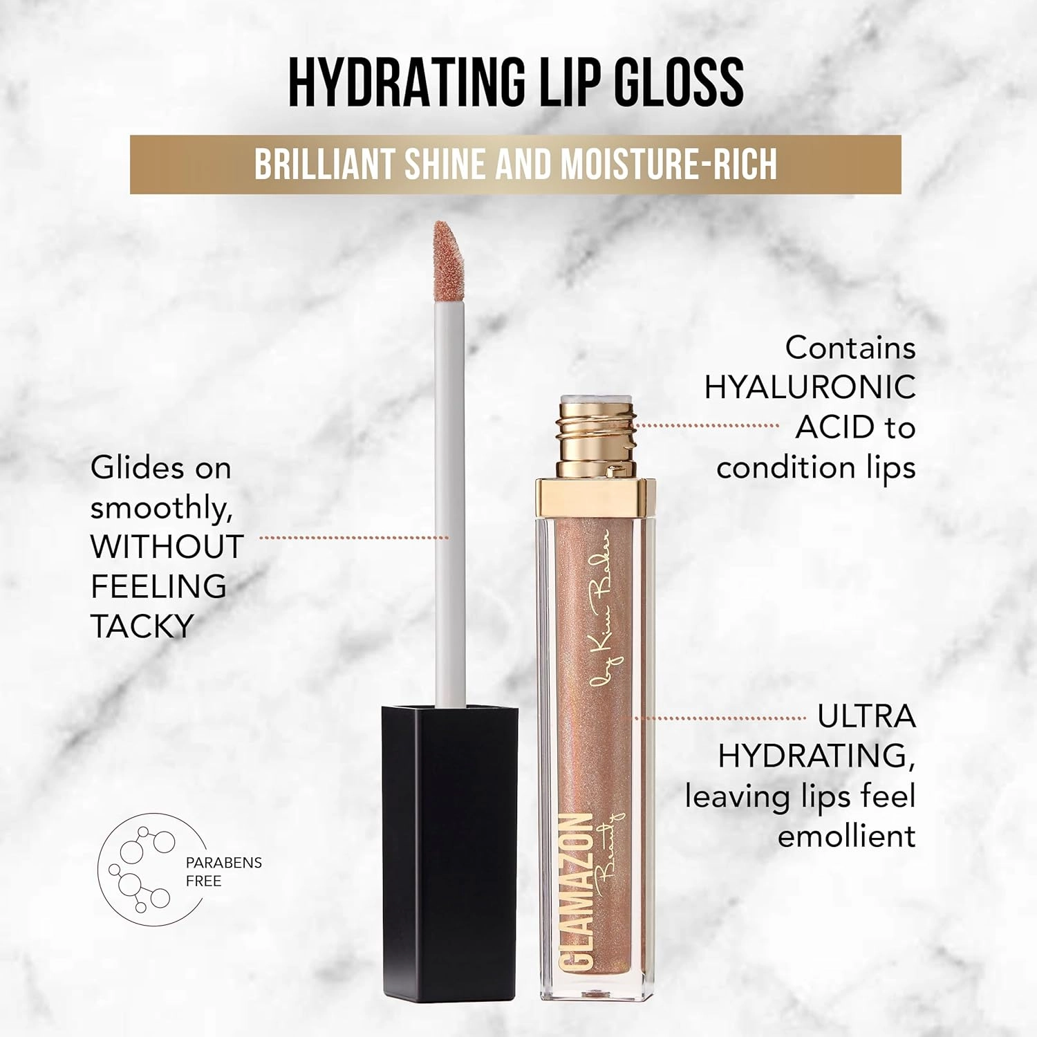 Glamazon Hydrating Lip Gloss, Sparkle, Instant Hydration & Amazing Shine With No Sticky Feeling