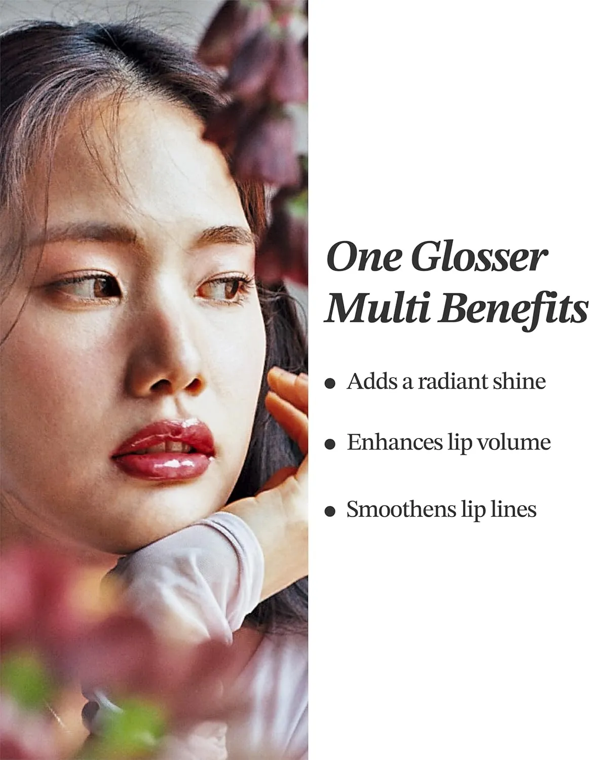 Glint Tint Glosser (Smoky Peony, 0.09oz) - Hydartions, Moisturizing Plumping Lip Gloss with Radiant Shine, Long Lasting, Korean Skin Care.