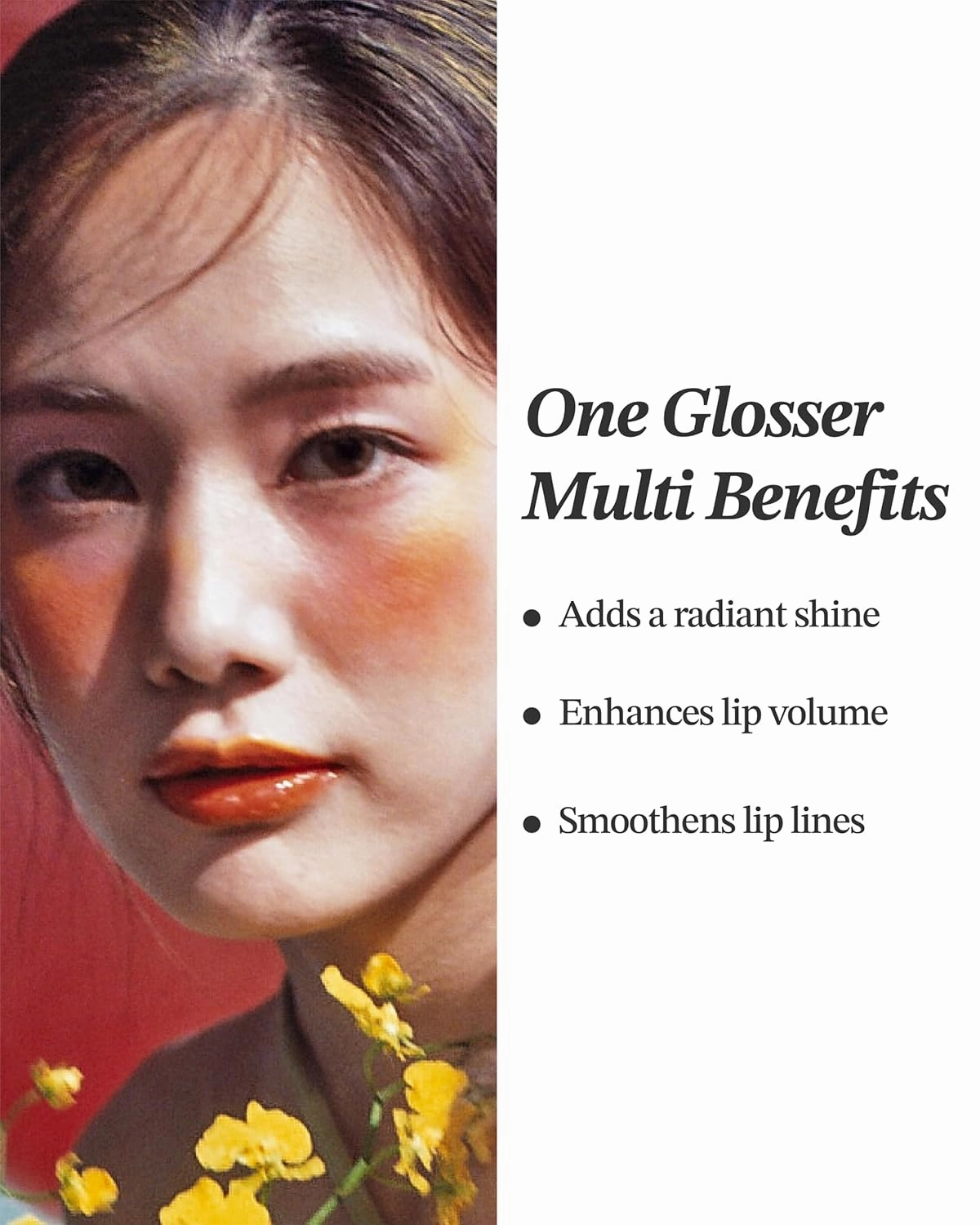 Glint Tint Glosser (Centerpiece, 0.09oz) - Hydartions, Moisturizing Plumping Lip Gloss with Radiant Shine, Long Lasting, Korean Skin Care. Provence Rose & Calendula Extract.