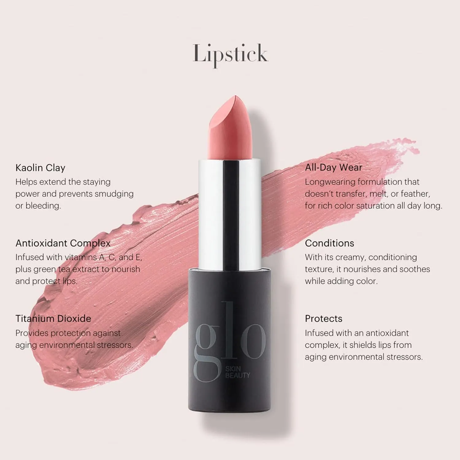 Glo Skin Beauty Lipstick in Dune - Warm Nude - Creamy Long Lasting Lip Stick, 20 Shades