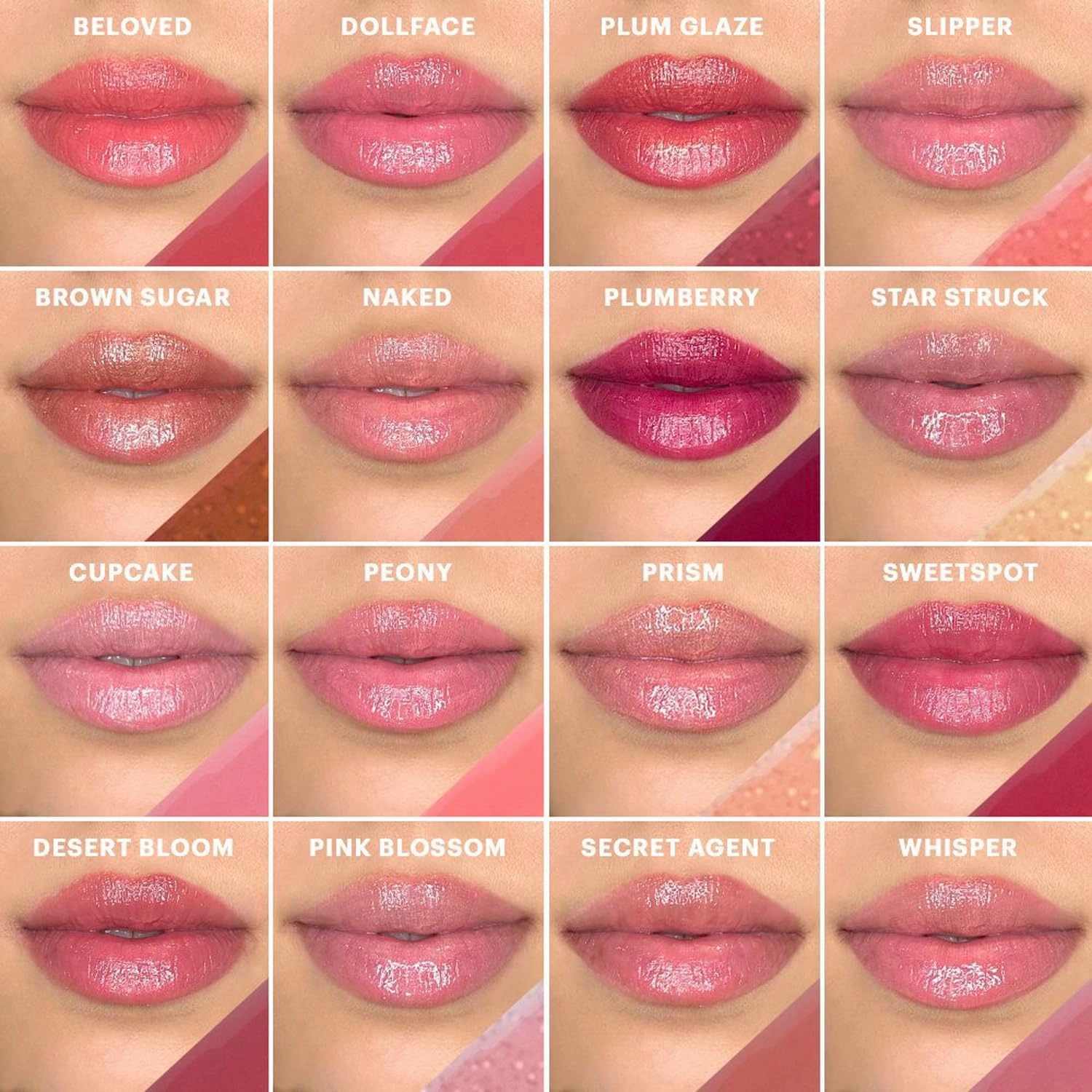 Glo Skin Beauty Lip Gloss in Star Struck - Sheer Brilliant Gold Shimmer - 20 Shades - Non-Sticky - Cruelty Free