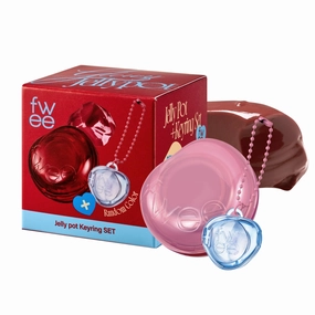 Glowy Jelly Pot   Keychain SET | Dewy Jelly Lip & Blush Color, Tinted Glow Jelly Balm, Dewy Buildable Finish – Caramelized (Rosy Brown) | 0.14 oz