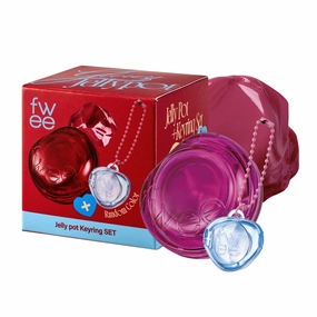 Glowy Jelly Pot   Keychain SET | Dewy Jelly Lip & Blush Color, Tinted Glow Jelly Balm, Dewy Buildable Finish – Compote (Mauve Berry) | 0.14 oz