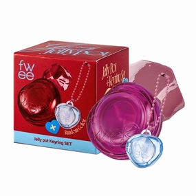 Glowy Jelly Pot   Keychain SET | Dewy Jelly Lip & Blush Color, Tinted Glow Jelly Balm, Dewy Buildable Finish – Cream Tea (Muted Mauve) | 0.14 oz