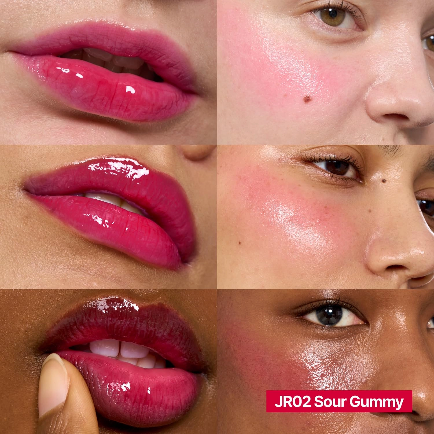 Glowy Jelly Pot   Keychain SET | Dewy Jelly Lip & Blush Color, Tinted Glow Jelly Balm, Dewy Buildable Finish – Sour Gummy (Berry Red) | 0.14 oz