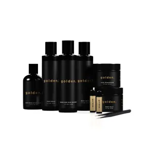 Golden Grooming The Unbearded Bundle – Clean Face & Fresh Skin Essentials for Black Men | Beard & Hair Shampoo, Body Wash, Balm & More!