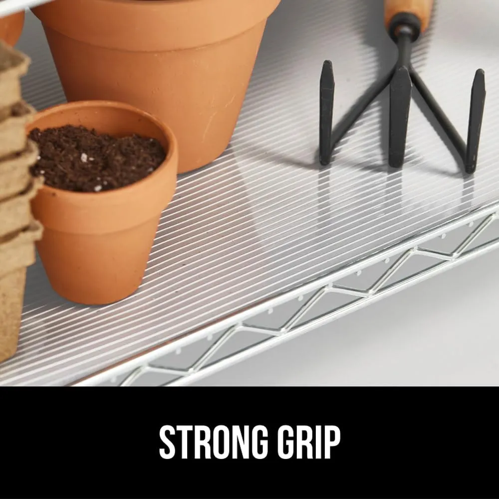 GORILLA GRIP DuraGuard Shelf Liner, 17.5x20 Non-Adhesive Cabinet Liners for Kitchen Drawers, Shelves, Refrigerator, Pantry Storage, Bathroom Closet, Durable Waterproof BPA Free Ribbed Plastic, Clear