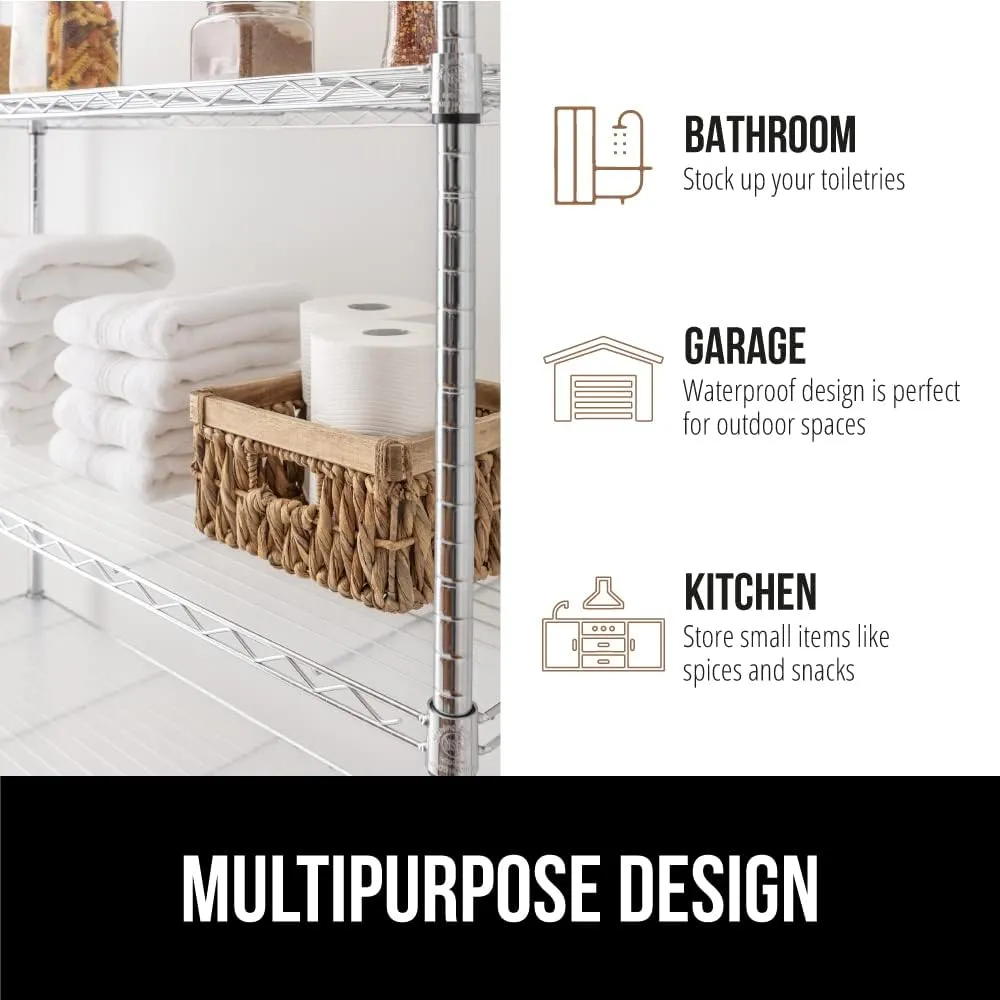 GORILLA GRIP ShelfGuard Wire Shelf Liner Compatible with Amazon Basics Shelving Unit, Set of 4 Waterproof Liners for Organizing Metal Rack Shelves, Kitchen Cabinets, Cupboard, Pantry, 14x36 Clear