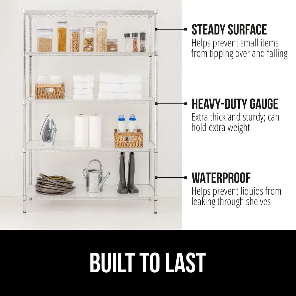 GORILLA GRIP ShelfGuard Wire Shelf Liner Compatible with Amazon Basics Shelving Unit, Set of 4 Waterproof Liners for Organizing Metal Rack Shelves, Kitchen Cabinets, Cupboard, Pantry, 14x36 Clear