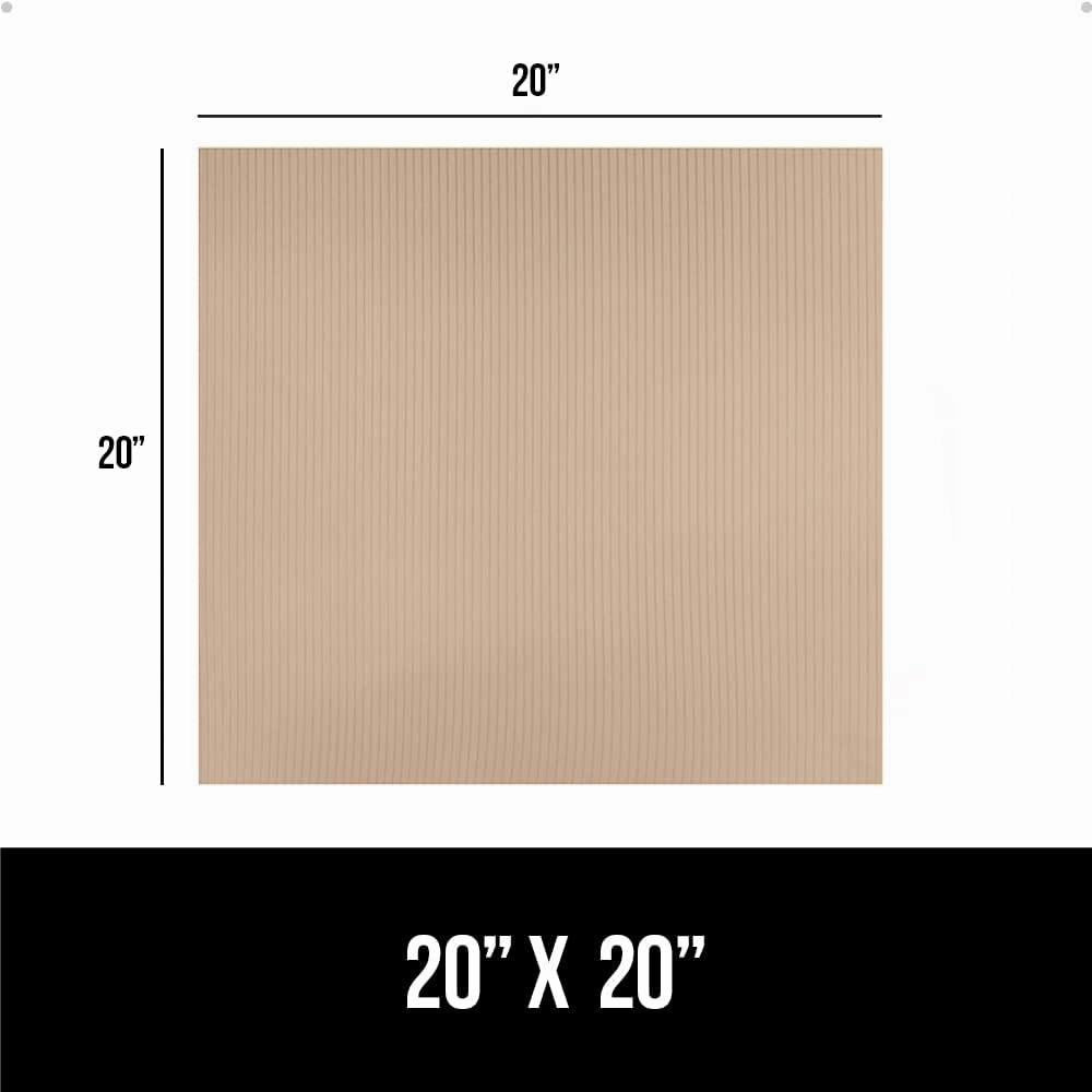 GORILLA GRIP DuraGuard Shelf Liner, 20x20 Non-Adhesive Cabinet Liners for Kitchen Drawers, Shelves, Refrigerator, Pantry Storage, Bathroom Closet, Durable Waterproof BPA Free Ribbed Plastic, Beige