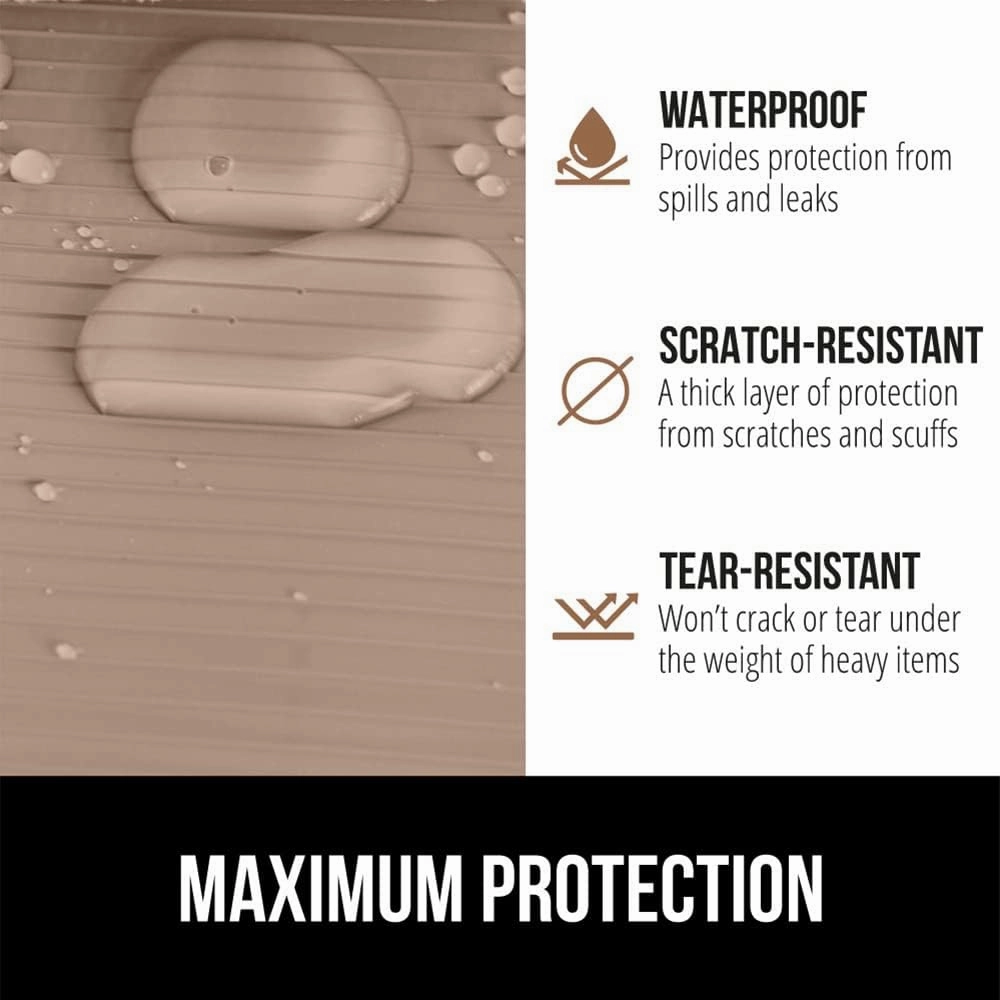 GORILLA GRIP DuraGuard Shelf Liner, 20x20 Non-Adhesive Cabinet Liners for Kitchen Drawers, Shelves, Refrigerator, Pantry Storage, Bathroom Closet, Durable Waterproof BPA Free Ribbed Plastic, Beige