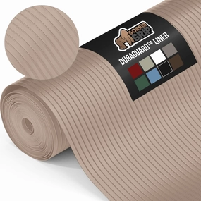 GORILLA GRIP DuraGuard Shelf Liner, 20x20 Non-Adhesive Cabinet Liners for Kitchen Drawers, Shelves, Refrigerator, Pantry Storage, Bathroom Closet, Durable Waterproof BPA Free Ribbed Plastic, Beige