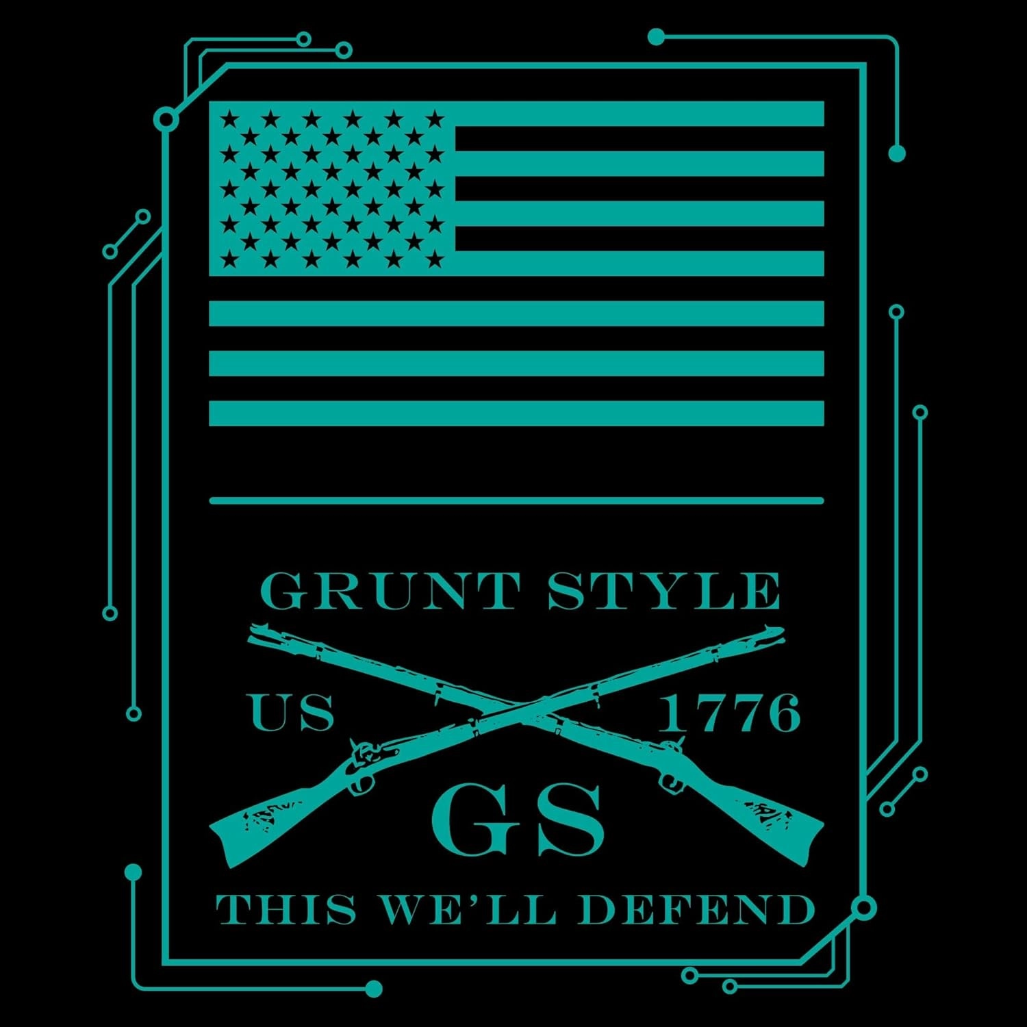 Grunt Style Circuit Skull Men's Long Sleeve T-Shirt