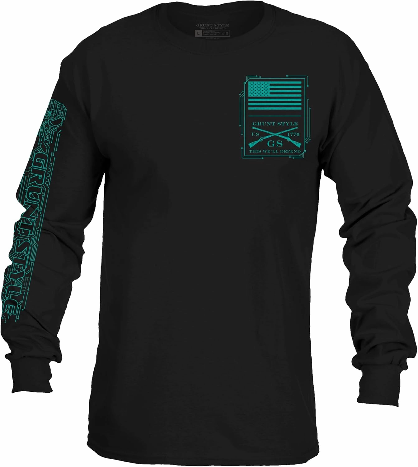 Grunt Style Circuit Skull Men's Long Sleeve T-Shirt