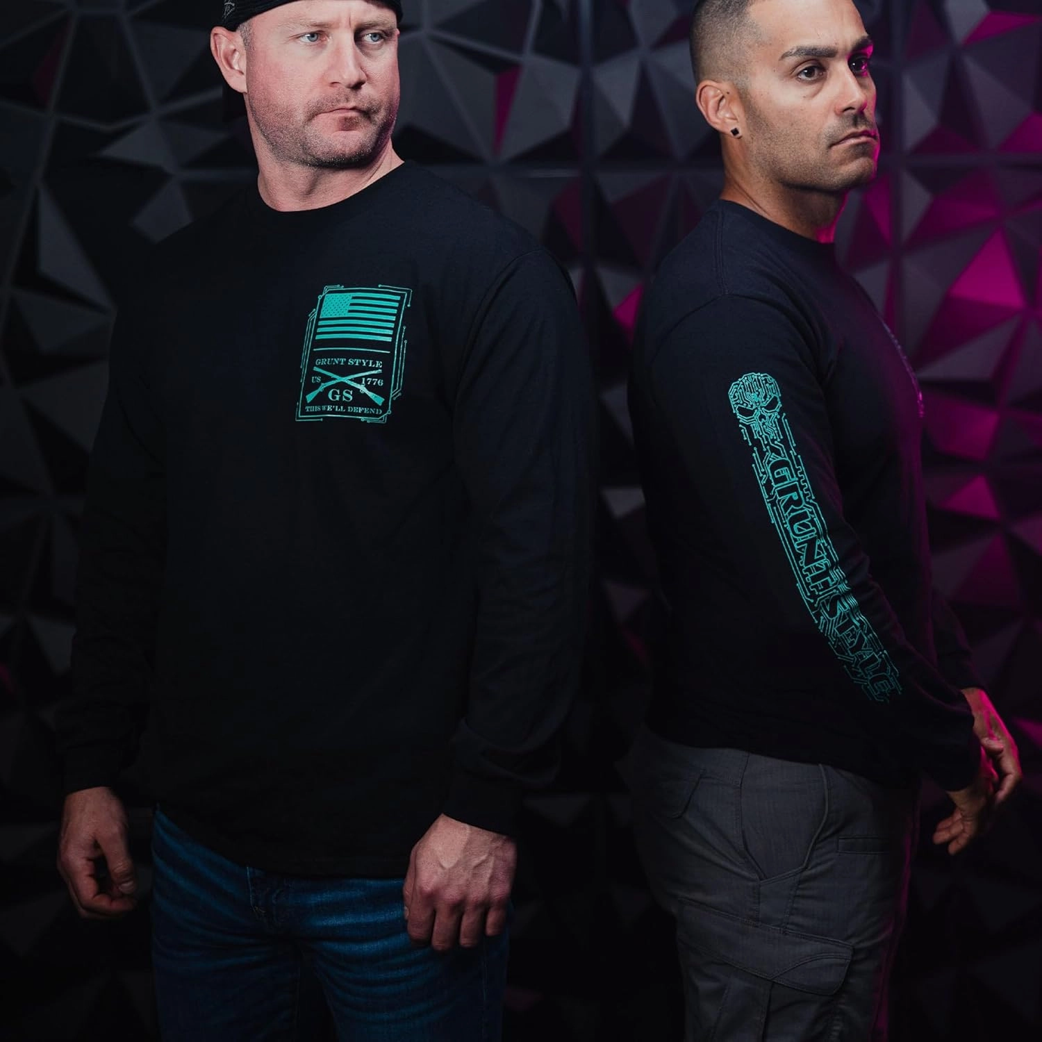 Grunt Style Circuit Skull Men's Long Sleeve T-Shirt