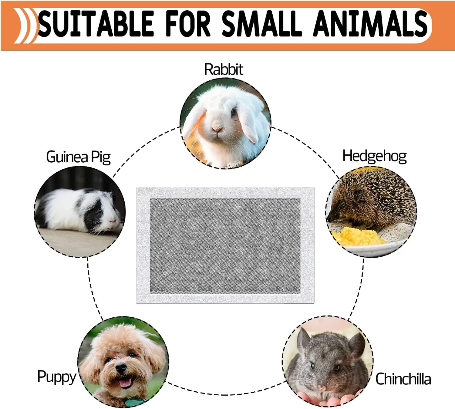 Guinea Pig Bedding, Disposable Guinea Pig Cage Liners, Charcoal Odor Controlling Absorbent Waterproof Pee Pads for Rabbits, Hamster and Other Small Animals. 24''x47''(for Midwest),20 Count
