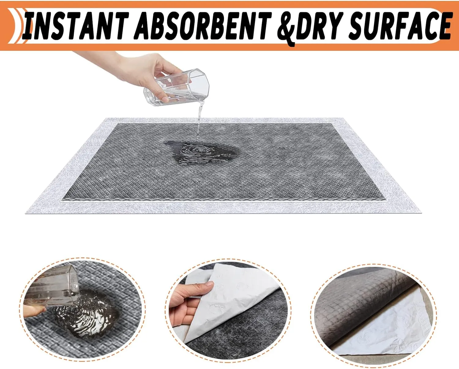 Guinea Pig Bedding, Disposable Guinea Pig Cage Liners, Charcoal Odor Controlling Absorbent Waterproof Pee Pads for Rabbits, Hamster and Other Small Animals. 24''x47''(for Midwest),20 Count