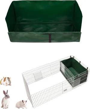 Guinea Pig Cage Liner, Litter Box & Hay Feedder for Guinea Pig Rabbits Hamsters Hedgehogs Ferrets and Other Small Animals. for Midwest Cage Kitchen 24"X13", Green