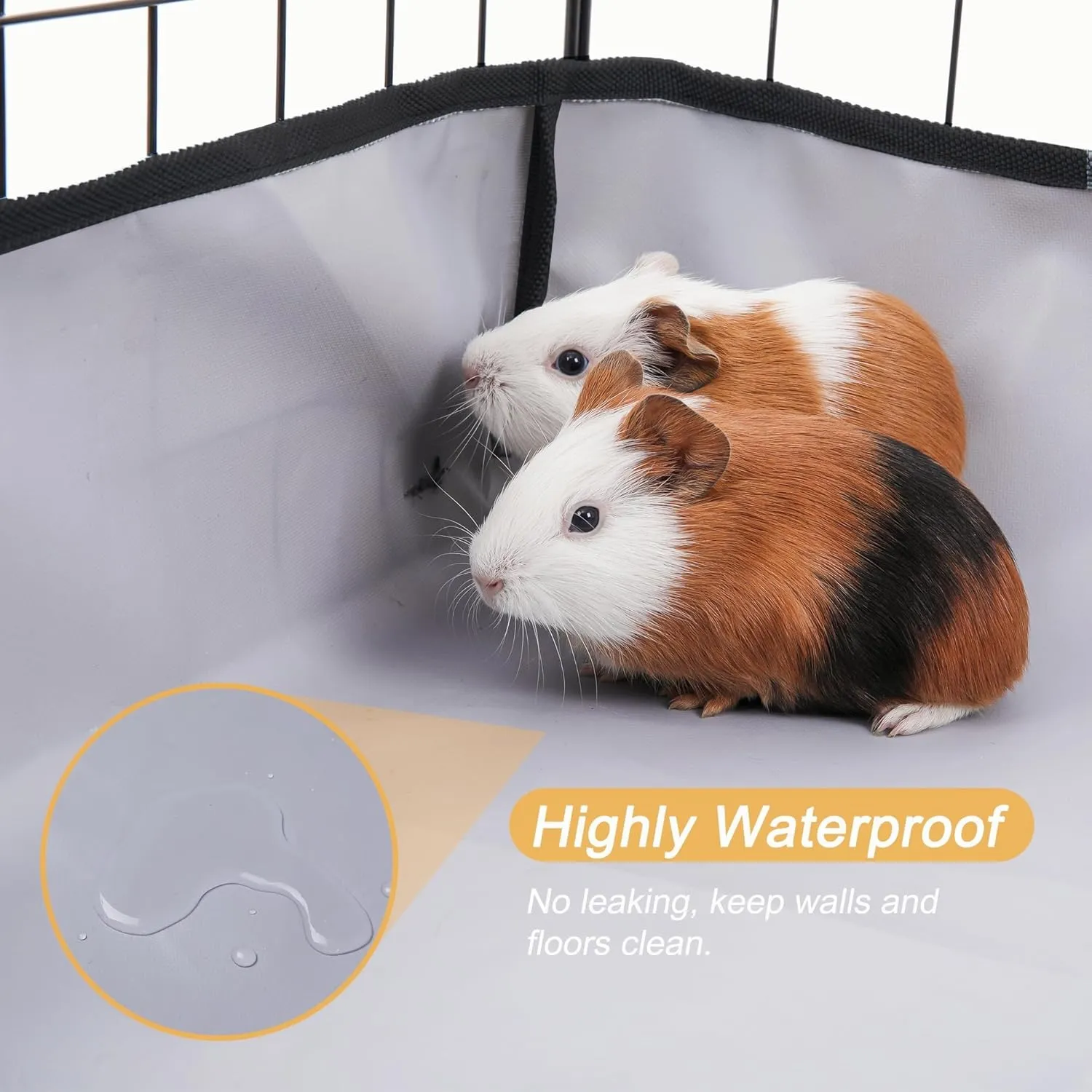 Guinea Pig Cage Liner Tarp Bottom Waterproof and Washable Base Also for Rabbits, Bunny, Chinchesillas, Hedgehog, Ferrets and Other Small Animals(48x72 inches)