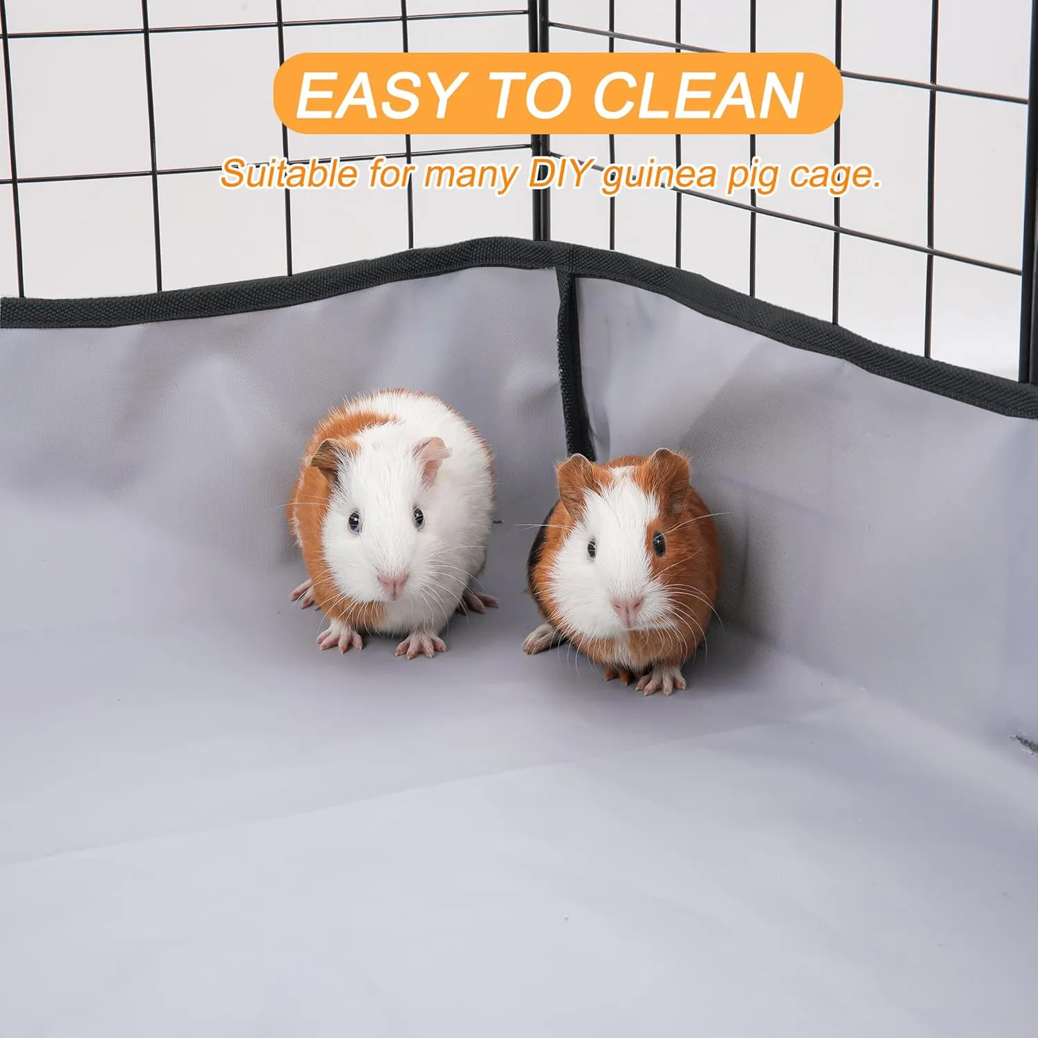 Guinea Pig Cage Liner Tarp Bottom Waterproof and Washable Base Also for Rabbits, Bunny, Chinchesillas, Hedgehog, Ferrets and Other Small Animals(48x72 inches)