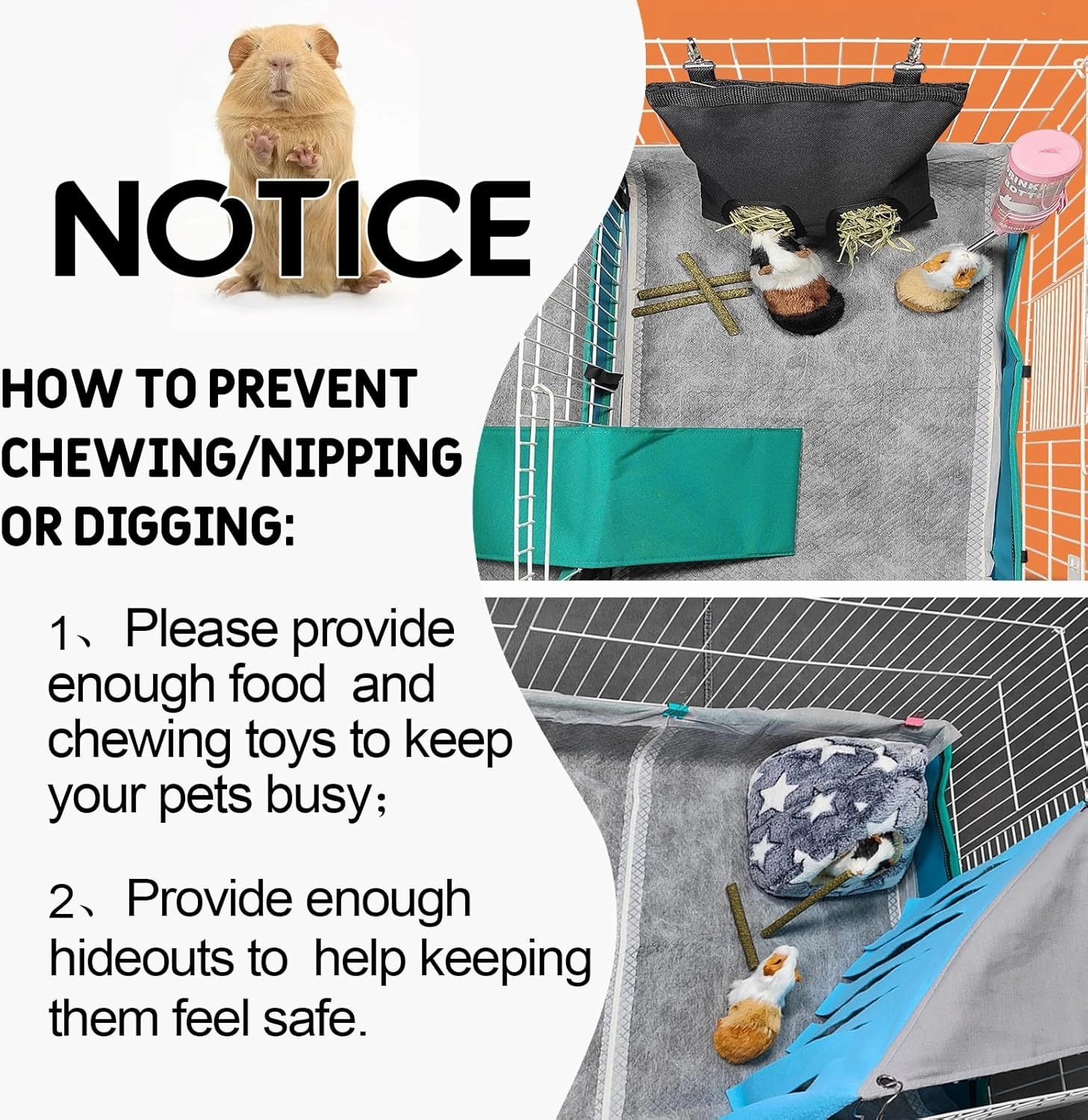 Guinea Pig Bedding, Disposable Guinea Pig Cage Liners, Charcoal Odor Controlling Absorbent Waterproof Pee Pads for Rabbits, Hamster and Other Small Animals. 18''x31'',50 Count