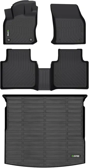 HAFIDI® Floor Mats & Cargo Liner Set Fit for 2018-2024 Volkswagen Tiguan All Weather Protection TPE Anti-Slip Automotive Full Set Floor Liners Custom VW Tiguan Accessories - Black