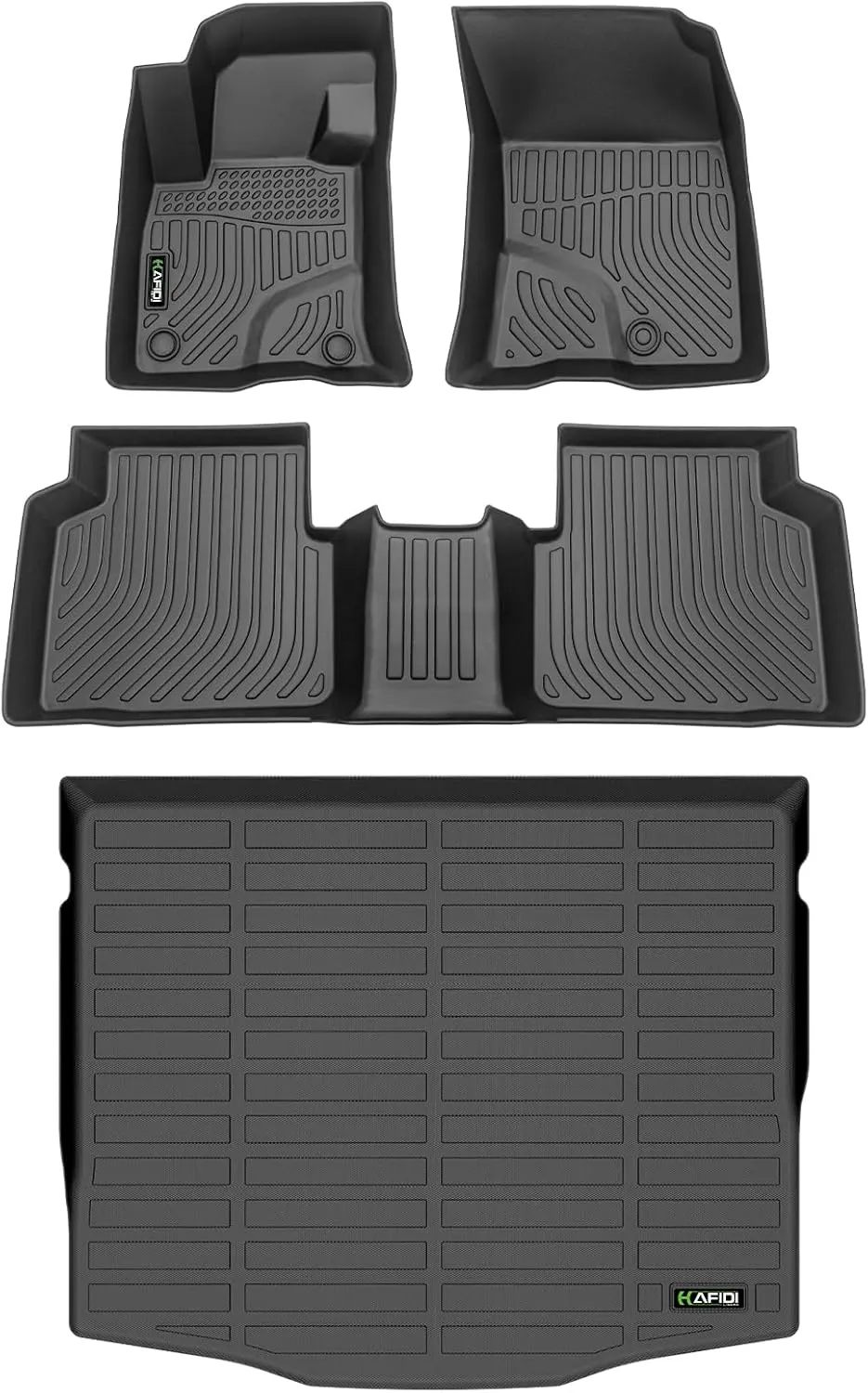HAFIDI® Floor Mats & Cargo Liner Set Fit for 2020-2024 2025 Ford Escape (Not Fit Hybrid) All Weather Protection TPE Anti-Slip Car Full Set Floor Liners Custom Accessories - Black