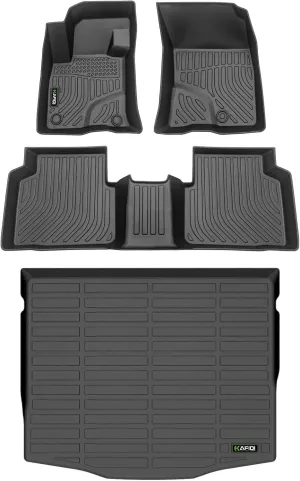 HAFIDI® Floor Mats & Cargo Liner Set Fit for 2020-2024 2025 Ford Escape (Not Fit Hybrid) All Weather Protection TPE Anti-Slip Car Full Set Floor Liners Custom Accessories - Black