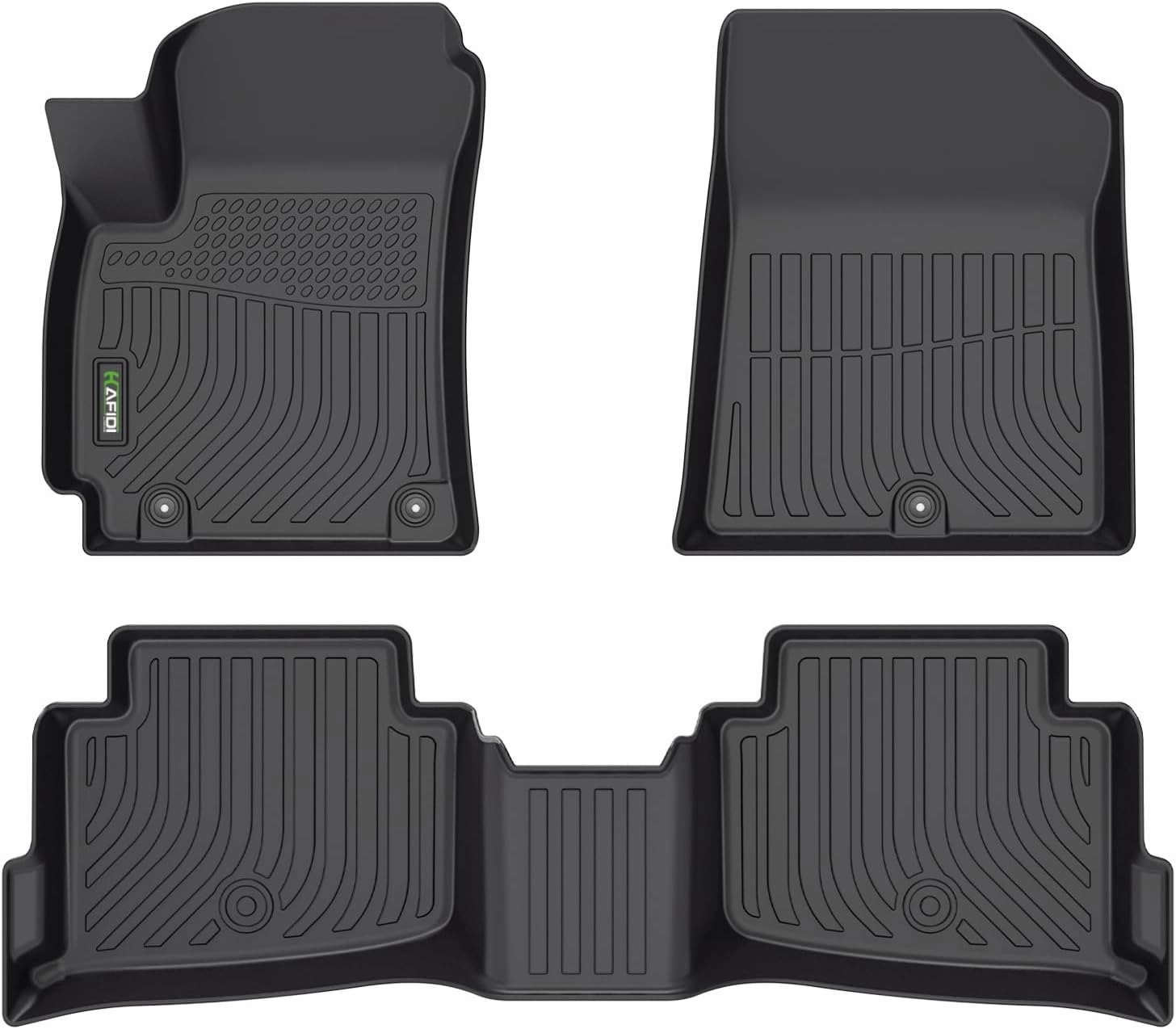 HAFIDI® Floor Mats Fit for Kia Seltos 2020-2024 2025 All Weather Protection TPE Anti-Slip Automotive Floor Liners, Fits 1st & 2nd Row Full Set Custom Accessories, Black