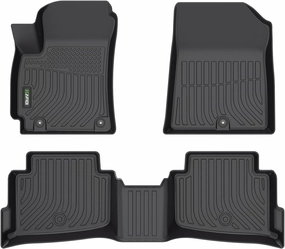 HAFIDI® Floor Mats Fit for Kia Seltos 2020-2024 2025 All Weather Protection TPE Anti-Slip Automotive Floor Liners, Fits 1st & 2nd Row Full Set Custom Accessories, Black